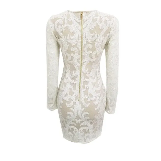 Deep V sequined short dress Amira