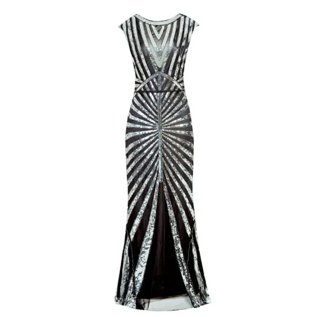 Sequined Fishtail Hem Long Slim Evening Party Dress Lennon