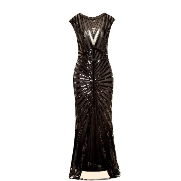 Sequined Fishtail Hem Long Slim Evening Party Dress Lennon