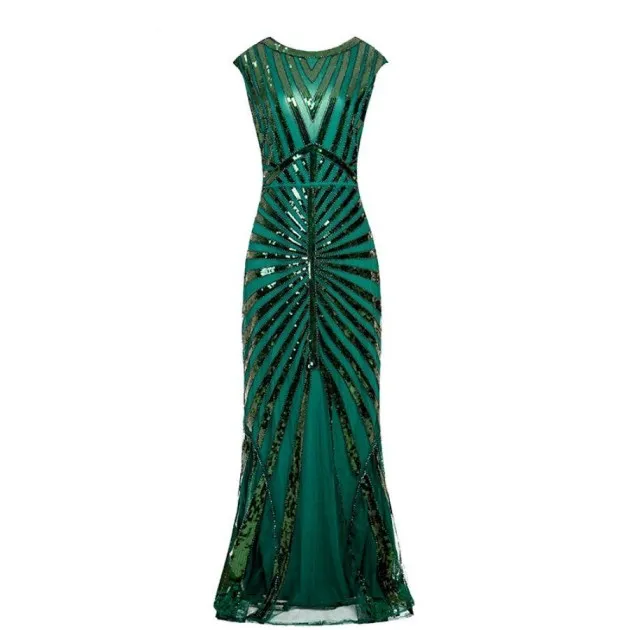 Sequined Fishtail Hem Long Slim Evening Party Dress Lennon