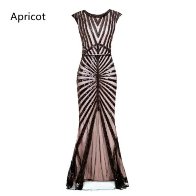 Sequined Fishtail Hem Long Slim Evening Party Dress Lennon