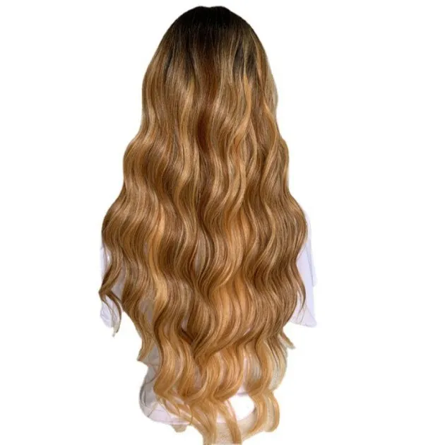 30inch Long Curly Hair Piano Color Synthetic Big Wave Wig Alexandria