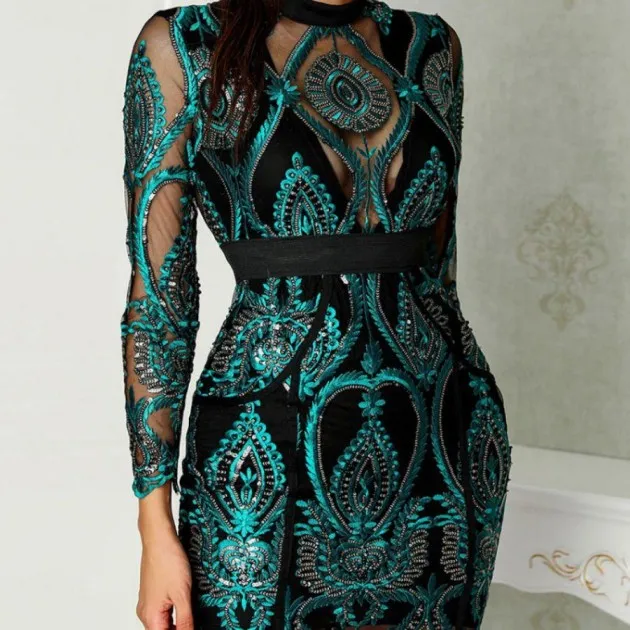 Sequin Embroidered Temperament Dress