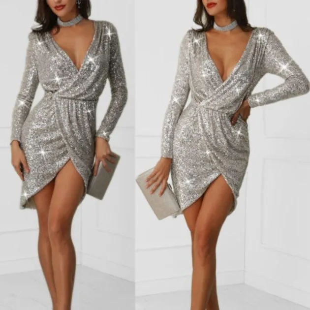 Sequin bag hip dress