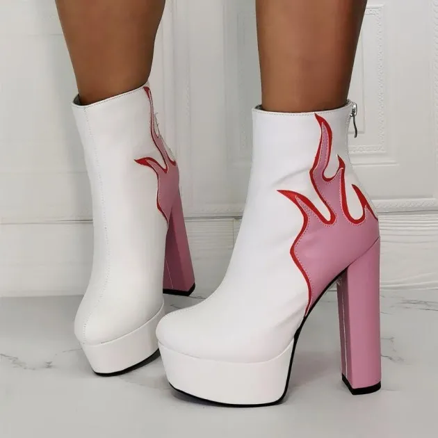 Sexy Flame Nightclub Thick High Heels Emma