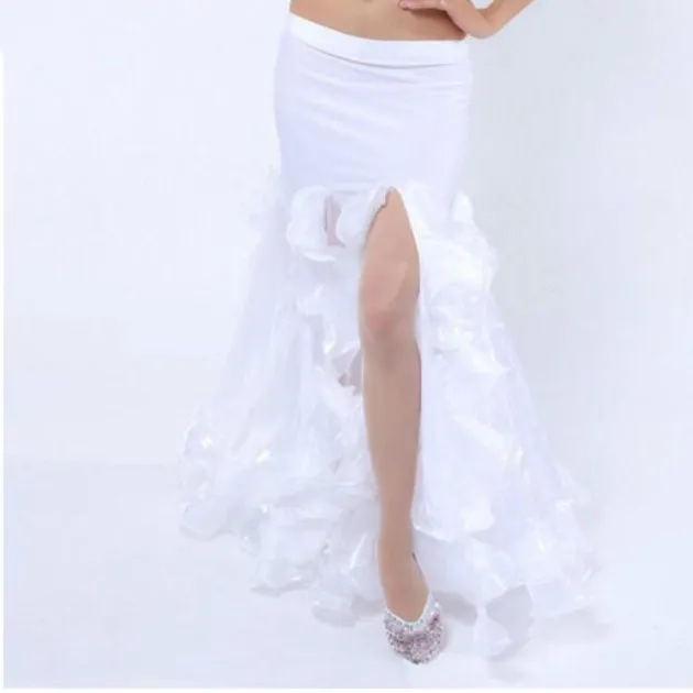 Belly Dance Performance Slit Hemming Long Skirt