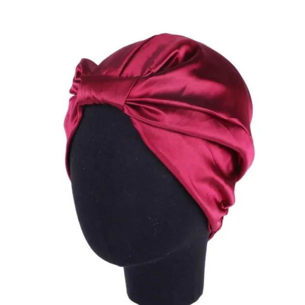 Double-layer stretch satin turban