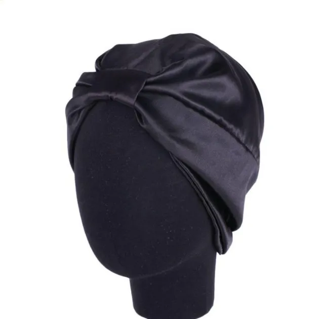 Double-layer stretch satin turban