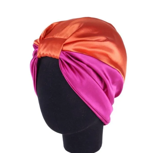 Double-layer stretch satin turban