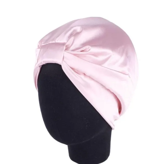 Double-layer stretch satin turban
