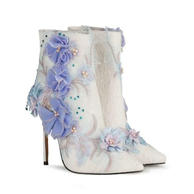 Mode Lace Flower Witte Schoenen