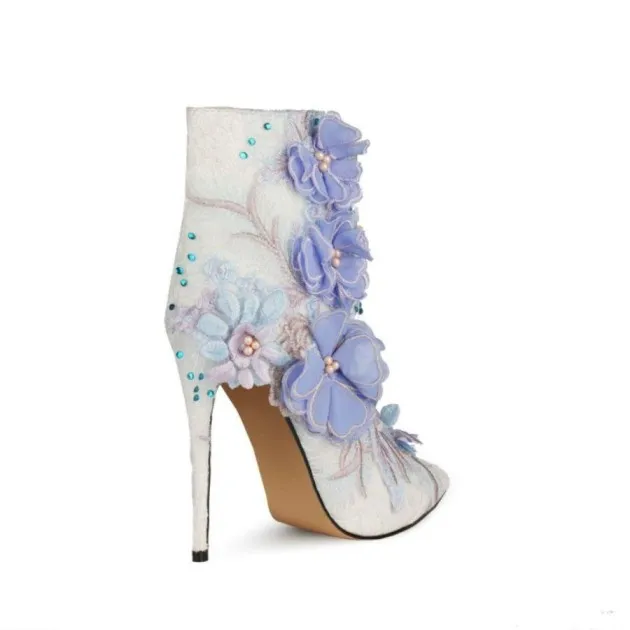 Mode Lace Flower Witte Schoenen