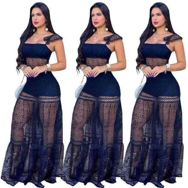 European And Beautiful Nightclub Mesh Stitching Sling Zipper Dress