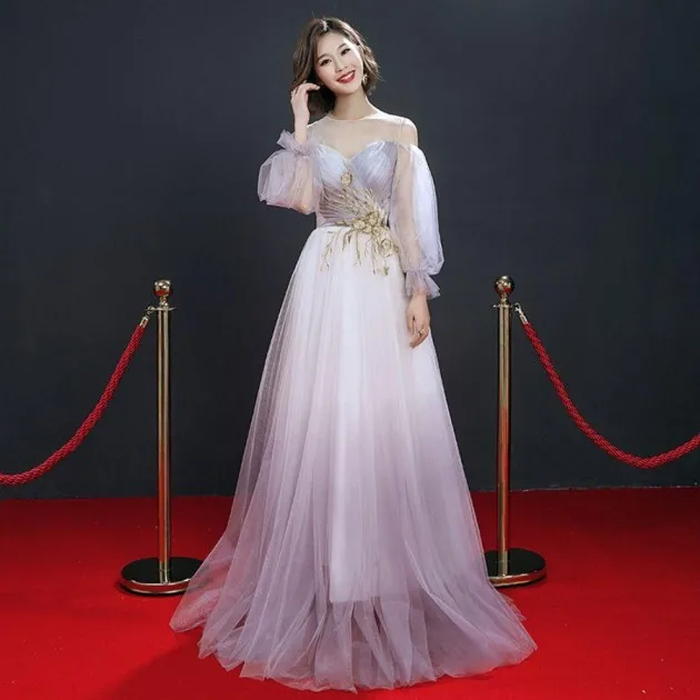 Length Evening Dress With Neck Hanging To Show Slimming