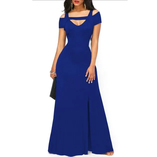 V-Neck Sexy Off-The-Shoulder Split Party Dress