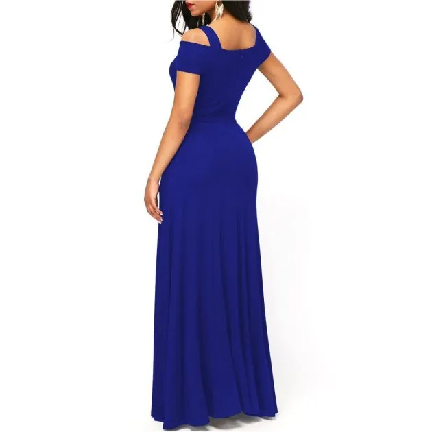 V-Neck Sexy Off-The-Shoulder Split Party Dress