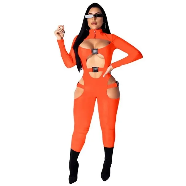 Eenvoudige effen kleur jumpsuit