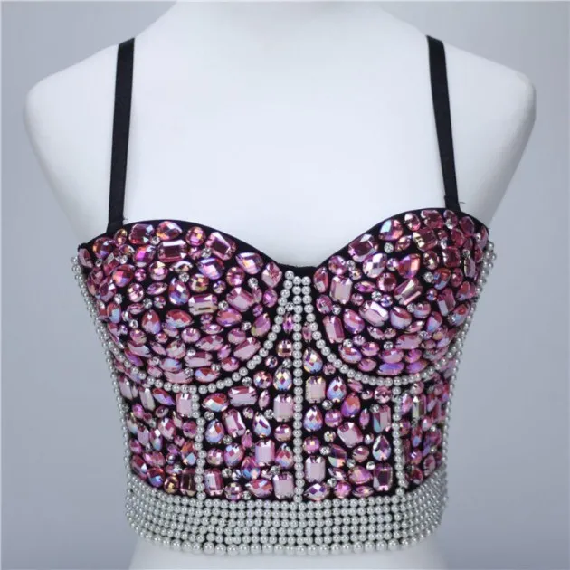 Beaded navel ultra-short top