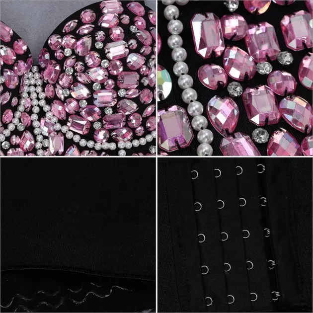 Beaded navel ultra-short top