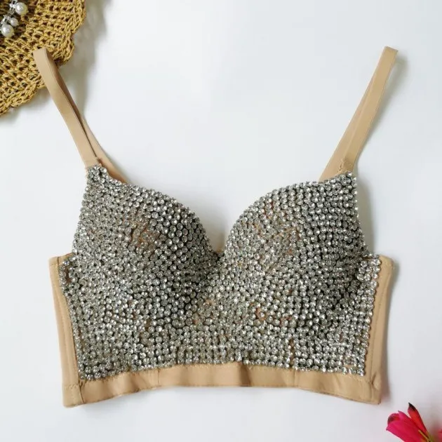 Belly Dance Bright Drill Fishbone Sling Wear Body Sculpting Tube Top