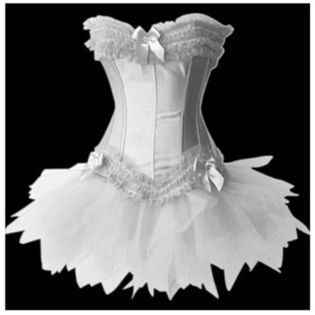 Burlesque Lace Up Corset Bustier TUTU Rok Lolita FANCY