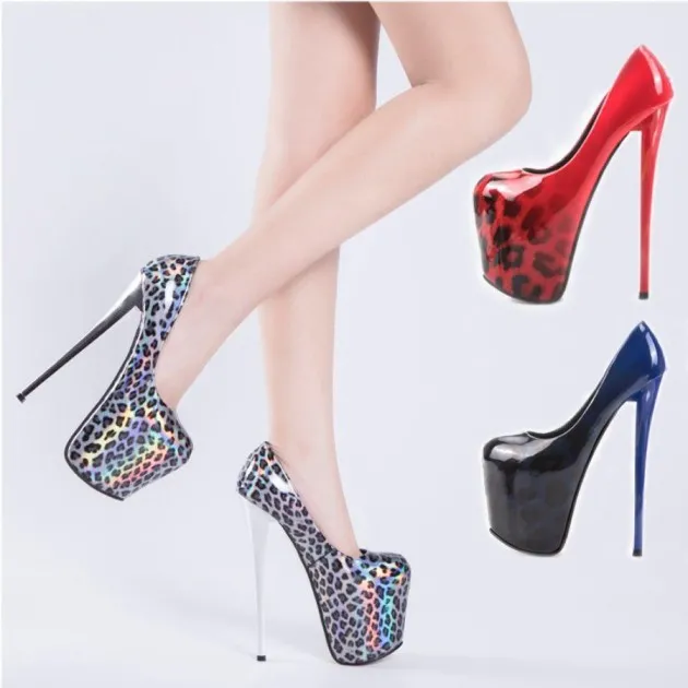 Super High Stiletto Gradient Leopard Print Evelyn