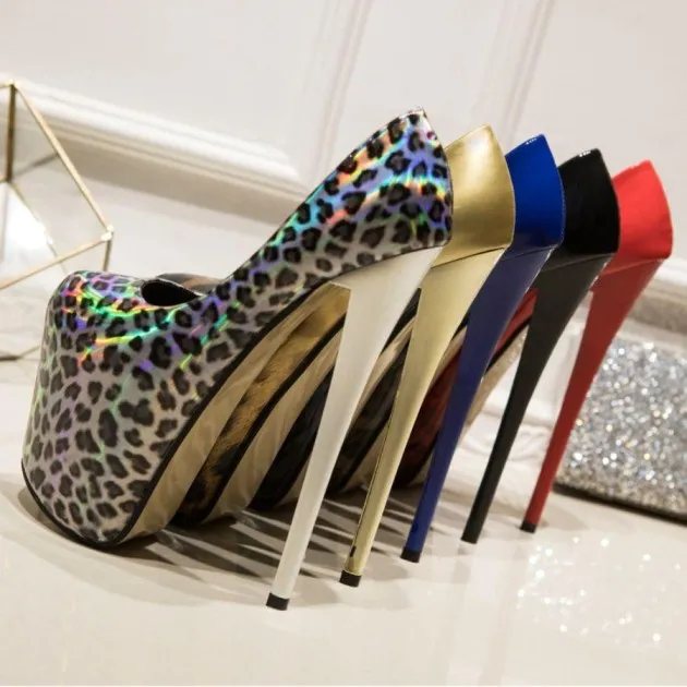 Super High Stiletto Gradient Leopard Print Evelyn