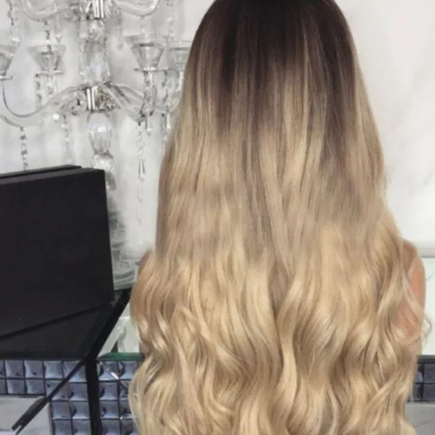 Wig dyeing mid-length long curly hair big wave