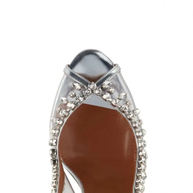 Fashion Stiletto Sandals Fish Mouth Rhinestone