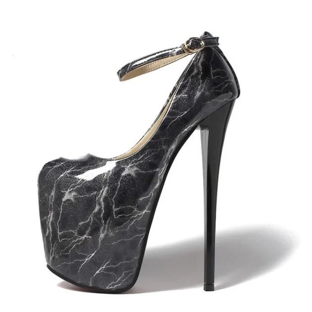 Super High Stiletto Heel Gianna Sky High Shallow Mouth Patent Leather