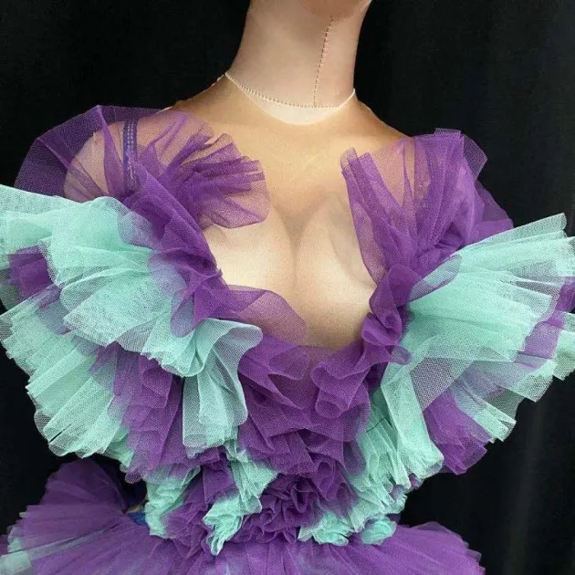 Vestido de falda de baile latino fino elástico de malla con borlas de diamantes de imitación ropa para el escenario