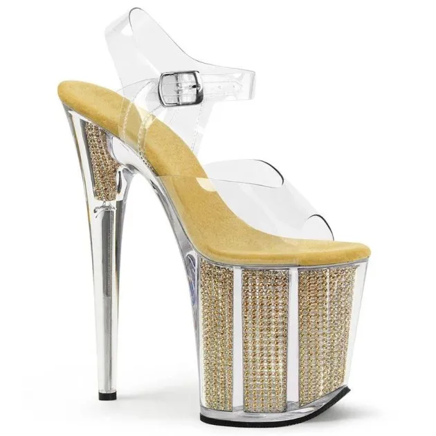 Zapatos De Escenario De Cristal Tacones De Aguja 20cm Abigail