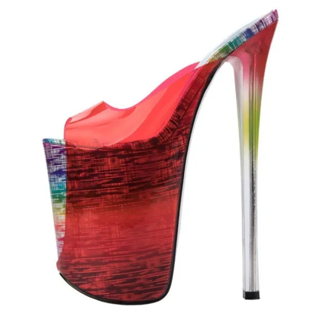 Super High Stiletto Transparent Glass Plastic Sandals