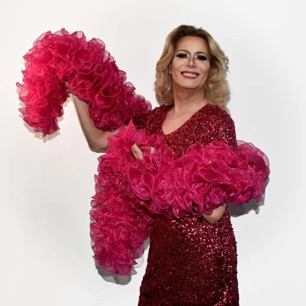 Organza Ruffle Boa Drag Queen Vegas Diva Custom Made