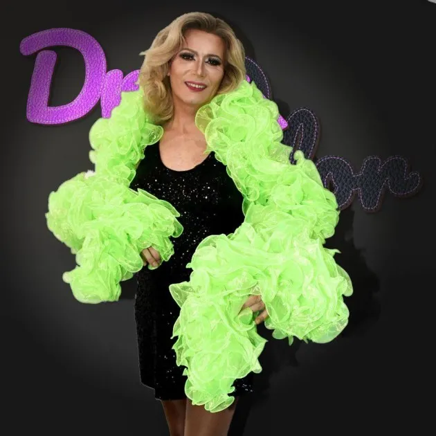 Organza Ruffle Boa Drag Queen Vegas Diva Custom Made