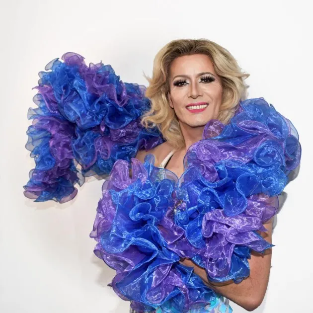 Duo Colors Drag Queen Organza Ruffle Boa