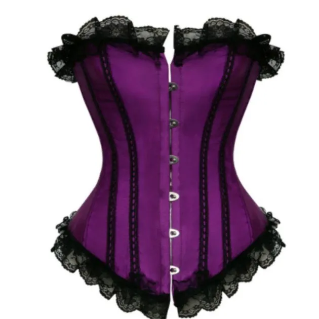 Sexy Satin and Lace-Up Boned Corset