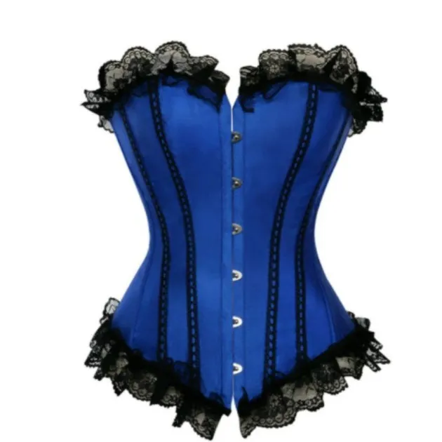 Sexy Satin and Lace-Up Boned Corset