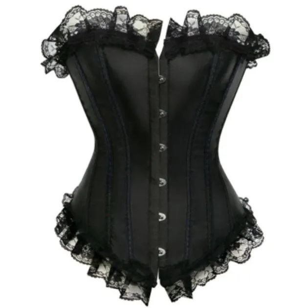 Sexy Satin and Lace-Up Boned Corset