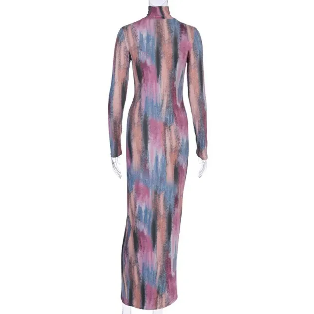 Long sleeve split midi dress