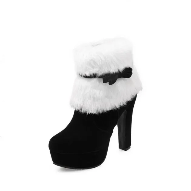 Botas navideñas con lazo cremallera lateral Sofia