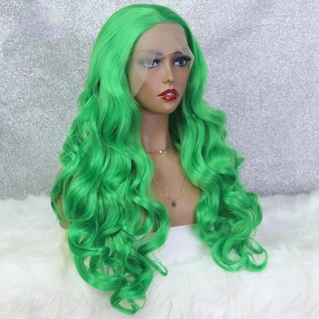 Green Big Wave Front Lace Wig