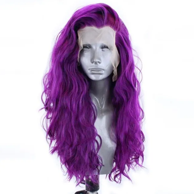 Blue Big Wave Front Lace Wig