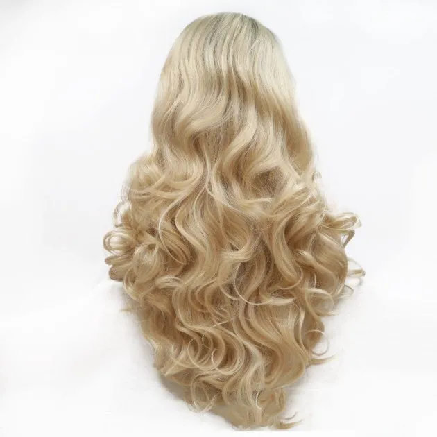 Front Lace Blonde Wig Oblique Bangs