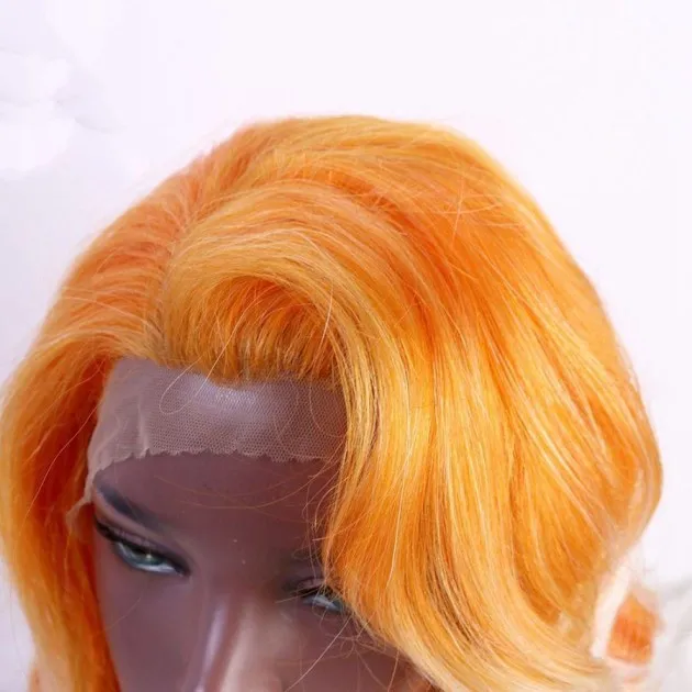 Trendy ombre pruik Oranje Wit