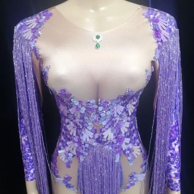 Fashion Personality Tassel One Piece Dance outfit