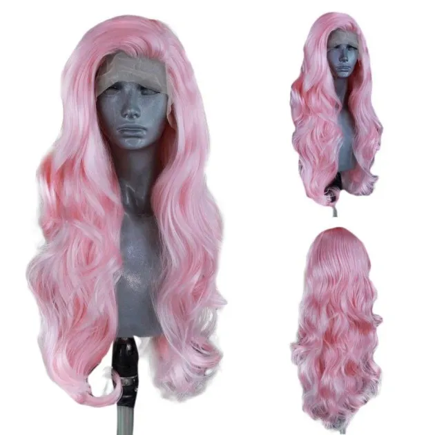 Wavy Lace Wig Light Pink