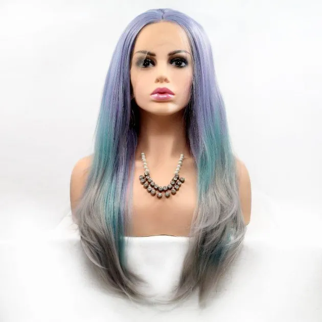 Mermaid colors ombre wig