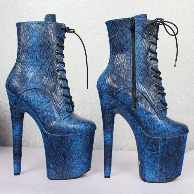 Super High Heel Ankle Boots Snake Print