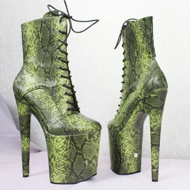 Botines Tacón Super Alto Estampado Serpiente
